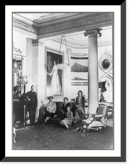 Eleanor Roosevelt with the British royal family, in the Bow Room, Buckingham Palace, Historic Reproduction