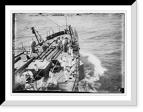 Historic Framed Print, War game-Bow of SEATTLE,  17-7/8" x 21-7/8"