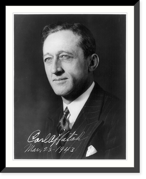 Historic Framed Print, [Carl A. Hatch, 1889-1963, bust portrait, facing left],  17-7/8" x 21-7/8"