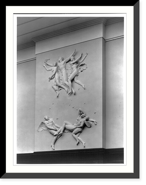 Historic Framed Print, [Relief sculpture on wall. Konigsplatz?, Munich],  17-7/8" x 21-7/8"