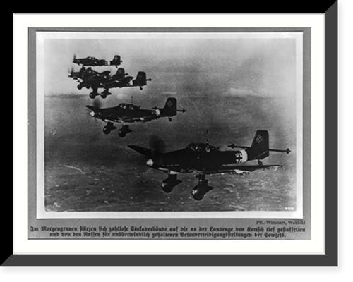 Historic Framed Print, [Stuka dive-bombers in formation over Russia],  17-7/8" x 21-7/8"