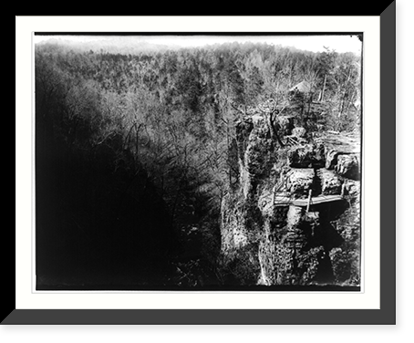 Cliff above stream, with stone steps and overlook, Lexington, Va. Classic, Antique Wall Art