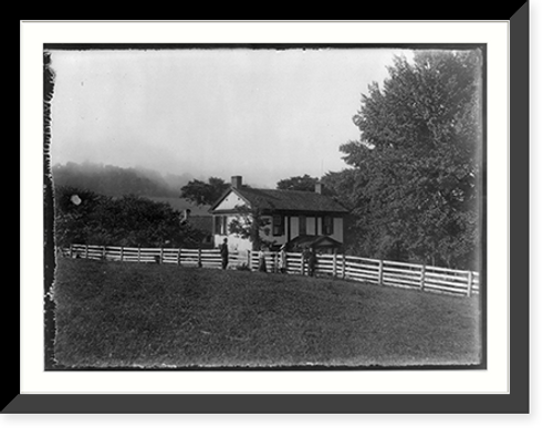 Historic Framed Print, [Frame house with board fence, Lexington, Va.],  17-7/8" x 21-7/8"