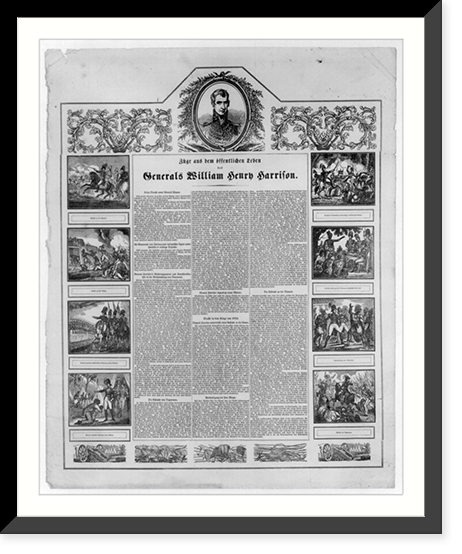 Vignettes in the life of General William Henry Harrison, printed in German Classic, Antique Wall Art
