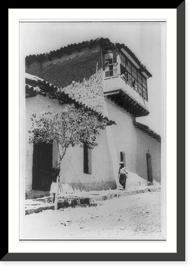 Bolivia. Sucre. June 20, 1947: colonial house with balcony, #7067, Antique Poster