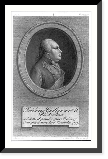 Friedrich Wilhelm II, 1744-1797, head-and-shoulders portrait, right profile Classic, Antique Print