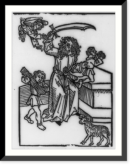The angel of the Lord preventing Abraham from sacrificing Isaac on the Rock Moriah, Antique Print