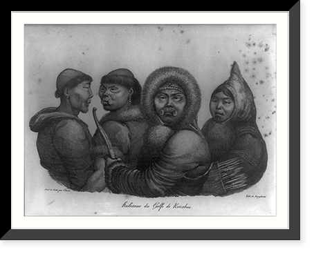Alaska - Indians - ca. 183-: Habitans de Golfe de Kotzebue" (group of four)" Classic, Antique Wall Art
