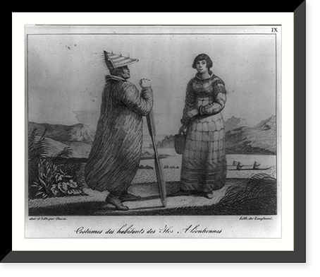 Alaska - Indians - ca. 183-: Costumes des habitants des Iles Aleoutiennes"" Classic, Antique Wall Art