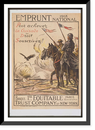 Emprunt National 1918. Pour achever la croisade du droit souscrivez!, Antique Wall Art