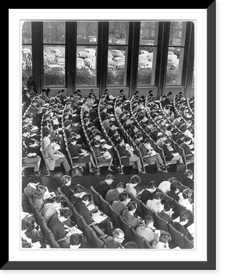Historic Framed Print, [Photo illus. West German Education" (LCQJ Jan. '68): crowded lecture hall at Free Univ. in W. Berlin]",  17-7/8" x 21-7/8"