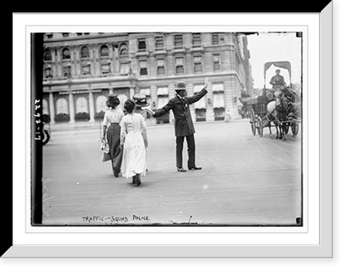 Historic Framed Print, Traffic squad police,  17-7/8" x 21-7/8"