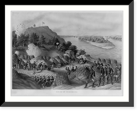 Siege of Vicksburg. 13, 15, & 17 Corps, Commanded by Gen. U.S. Grant, assisted by the Navy under Admiral Porter. Surrender, July 4, 1863, Antique Wall Art