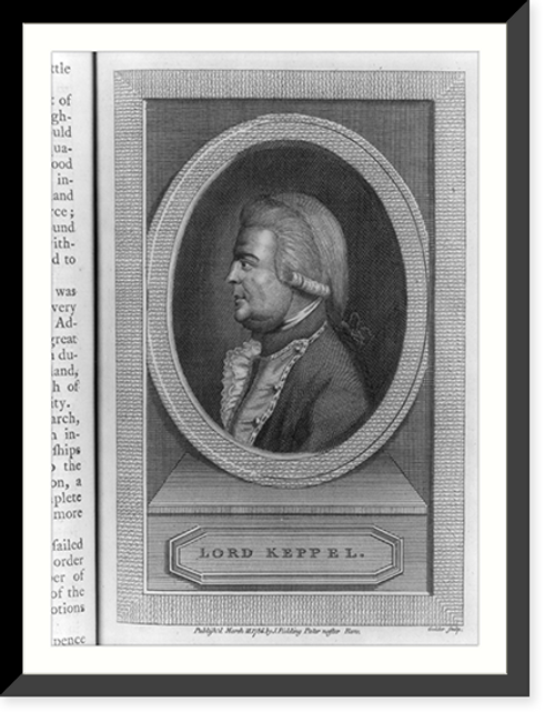 Historic Framed Print, Lord Keppel.Golder sculp.,  17-7/8" x 21-7/8"