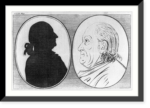 Historic Framed Print, [Silhouette of George Washington and bust portrait of Benjamin Franklin],  17-7/8" x 21-7/8"