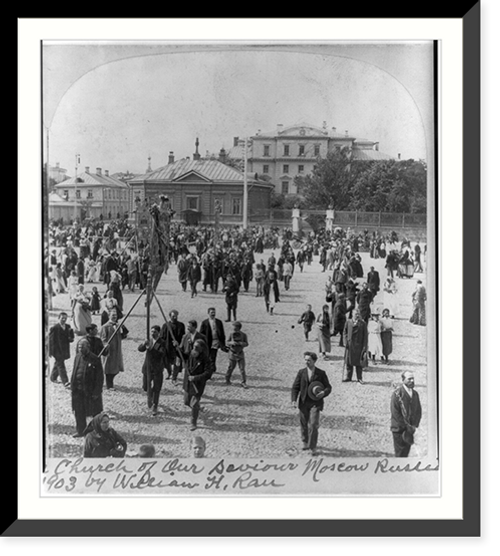 Historic Framed Print, Religious procession entering the Church of Our Saviour, Moscow, Russia,  17-7/8" x 21-7/8"