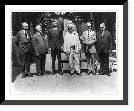 Thomas Alva Edison, full-length portrait, standing, with judges' committee to select his successor: Lewis Perry, George Eastman, Charles Lindbergh, Henry Ford & Samuel Stratton Timeless Wall Art