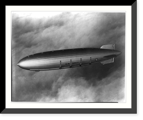 Historic Framed Print, [U.S. Navay airship AKRON in flight; full view],  17-7/8" x 21-7/8"