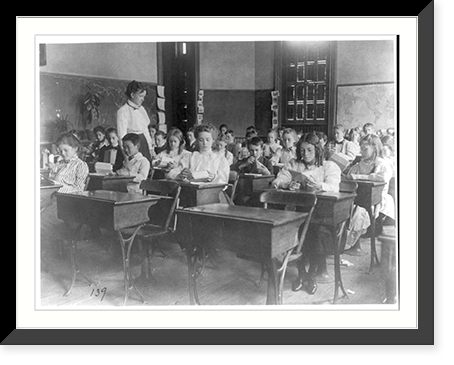 Washington, D.C. public schools, 1st Div. - class making geometric forms with paper Classic, Vintage Poster