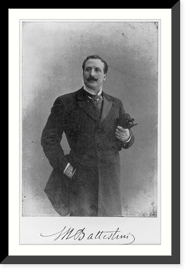 Mattia Battistini, 1857-1928, three-quarters length, standing, facing slightly left, Vintage Print