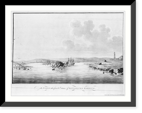 Historic Framed Print, A view taken from the entrance of Louisbourg harbour,  17-7/8" x 21-7/8"