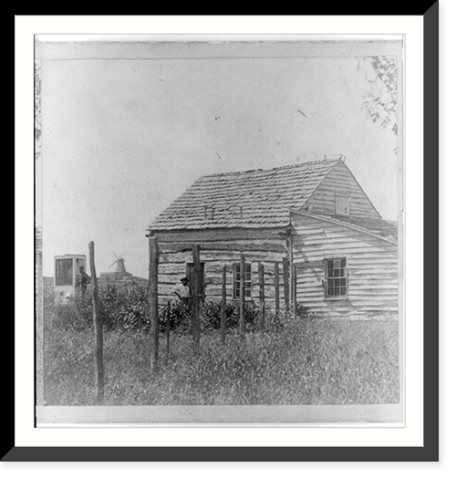 Historic Framed Print, House & well where Jim Lane shot Capt. Jenkins, Lawrence, Kansas, 323 miles west of St. Louis, Mo.,  17-7/8" x 21-7/8"