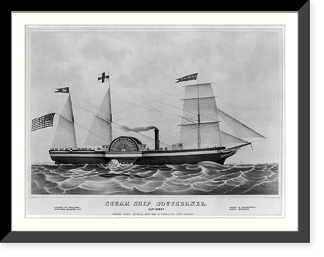 Steam ship Southerner, Capt. Berry. Regular packet between New York & Charleston, South Carolina, Antique Poster
