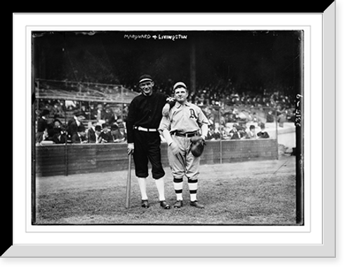 Historic Framed Print, Rube Marquard, New York, NL & Paddy Livingston, Philadelphia, AL at World Series (baseball),  17-7/8" x 21-7/8"