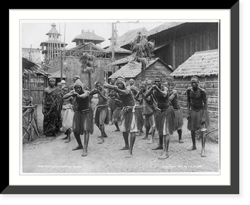 Historic Framed Print, War dance - African village"",  17-7/8" x 21-7/8"