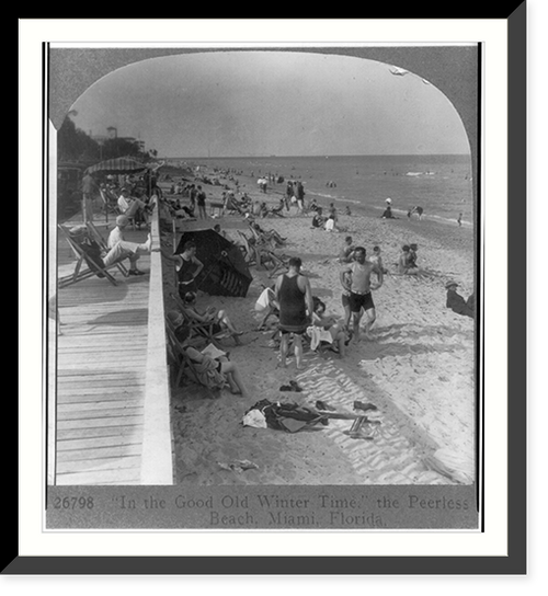 In the good old winter time, the Peerless Beach, Miami, Florida, Vintage Print