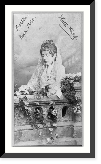 Kate Field, half-length portrait, facing left, in sentimental pose, Vintage Poster