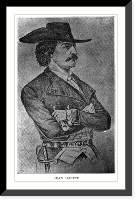 Historic Framed Print, [Jean LaFitte, half, facing right],  17-7/8" x 21-7/8"