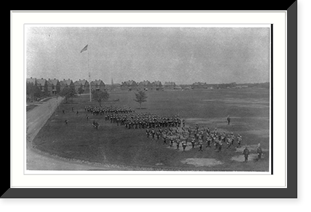 Vintage Panoramic - U.S. Army units in full dress on parade grounds