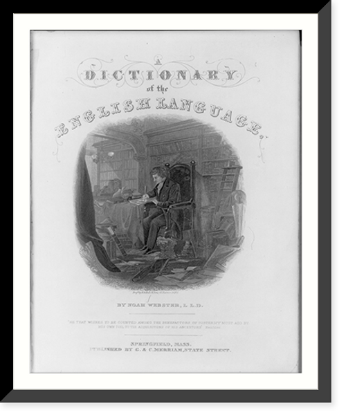 Historic Framed Print, A Dictionary of the English Language,  17-7/8" x 21-7/8"