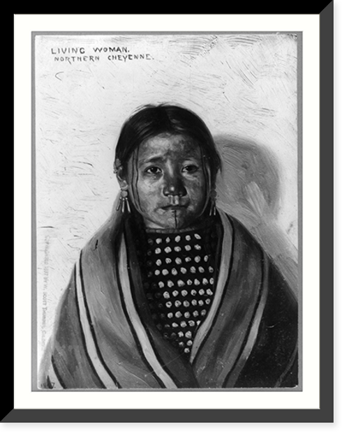 Historic Framed Print, Living Woman, Northern Cheyenne,  17-7/8" x 21-7/8"