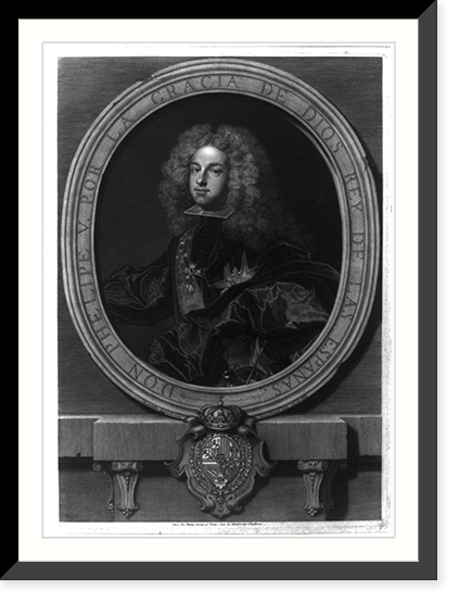 King Philip V, of Spain, 1683-1746, half, oval, facing left, Vintage Print