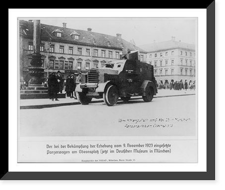 Der bei der Bek&auml;mpfung der Erhebung vom 9. November 1923 eingesetzte Panzerwagen am Odeonsplatz (jetzt im Deutschen Museum in M&uuml;nchen), Antique Wall Art