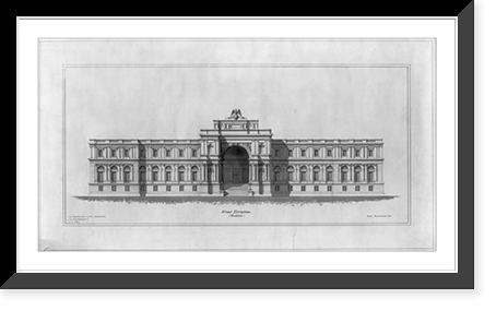 Library of Congress, Washington, D.C. Front elevation (Modern/modified Renaissance), Antique Wall Art