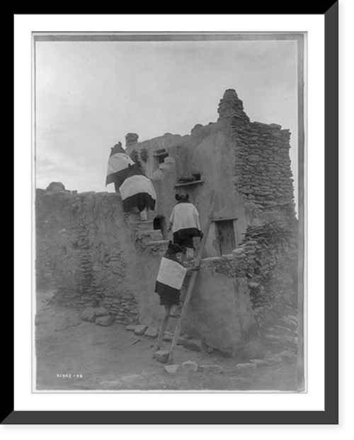 Historic Framed Print, Walpi homes. Hopi,  17-7/8" x 21-7/8"