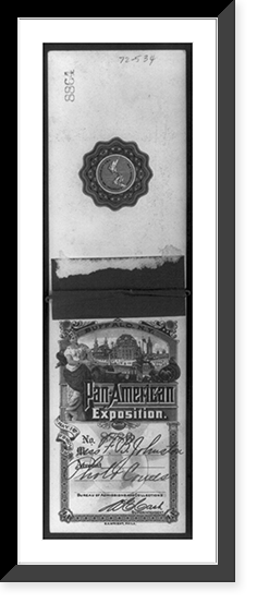 Antique Photo Print - Buffalo - Front and back cover of passport issued