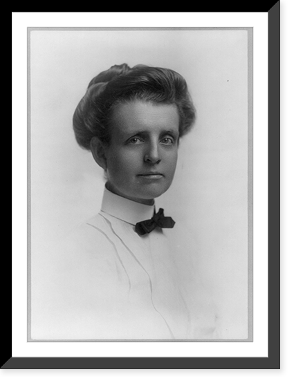 Frances Benjamin Johnston, formal bust by Strauss, facing right, Antique Print