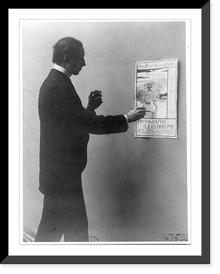 Mills Thompson, three-quarter length portrait, standing, drawing Frances Benjamin Johnston business poster, Historic Reproduction