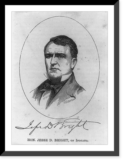 Jesse David Bright, 1812-1875, bust portrait, facing left, Vintage Print
