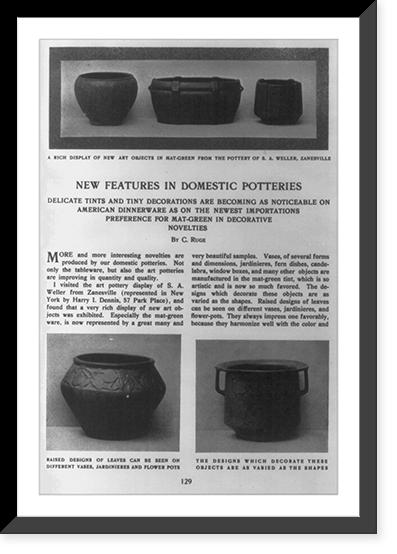 Illus. of pottery from American Pottery Gazette and Pottery Glassware, 190- - 4 Classic, Historic Print