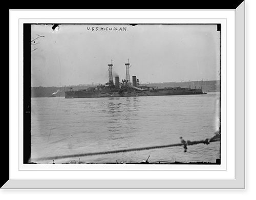 Historic Framed Print, USS MICHIGAN,  17-7/8" x 21-7/8"