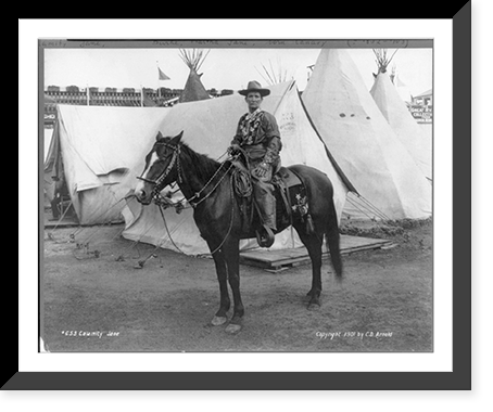 Martha Jane Burke (Calamity Jane"), full-length portrait, on horseback", Vintage Wall Art