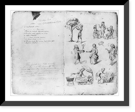 Drawings of annual guild days of Norwich, England, 1705, Antique Poster