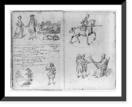Drawings of annual guild days of Norwich, England, 1705 - 15, Antique Poster