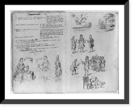Drawings of annual guild days of Norwich, England, 1705 - 20, Vintage Poster
