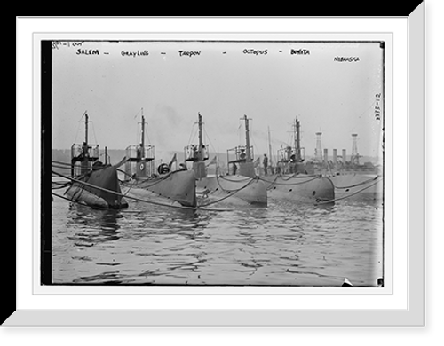Historic Framed Print, SALEM, GRAYLING, TARPON, OCTOPUS, BONITA, and NEBRASKA,  17-7/8" x 21-7/8"